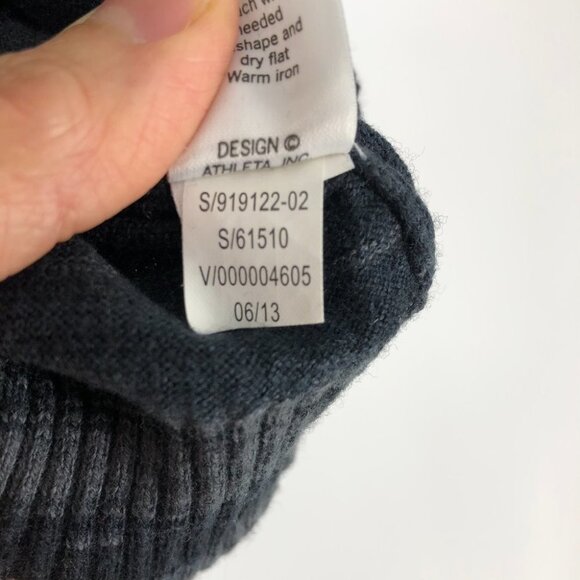 ATHLETA | gray space dye Ashland cowl neck ribbed hi low long sleeve sweater L - Picture 13 of 16